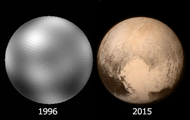  Di wêneyên Pluto de 2 dehsalên pêşveçûna wênekêşana fezayê